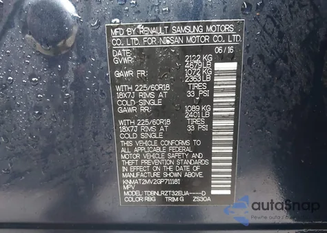 2016 Nissan Rogue Sl from USA, damaged, VIN KNMAT2MV2GP711181